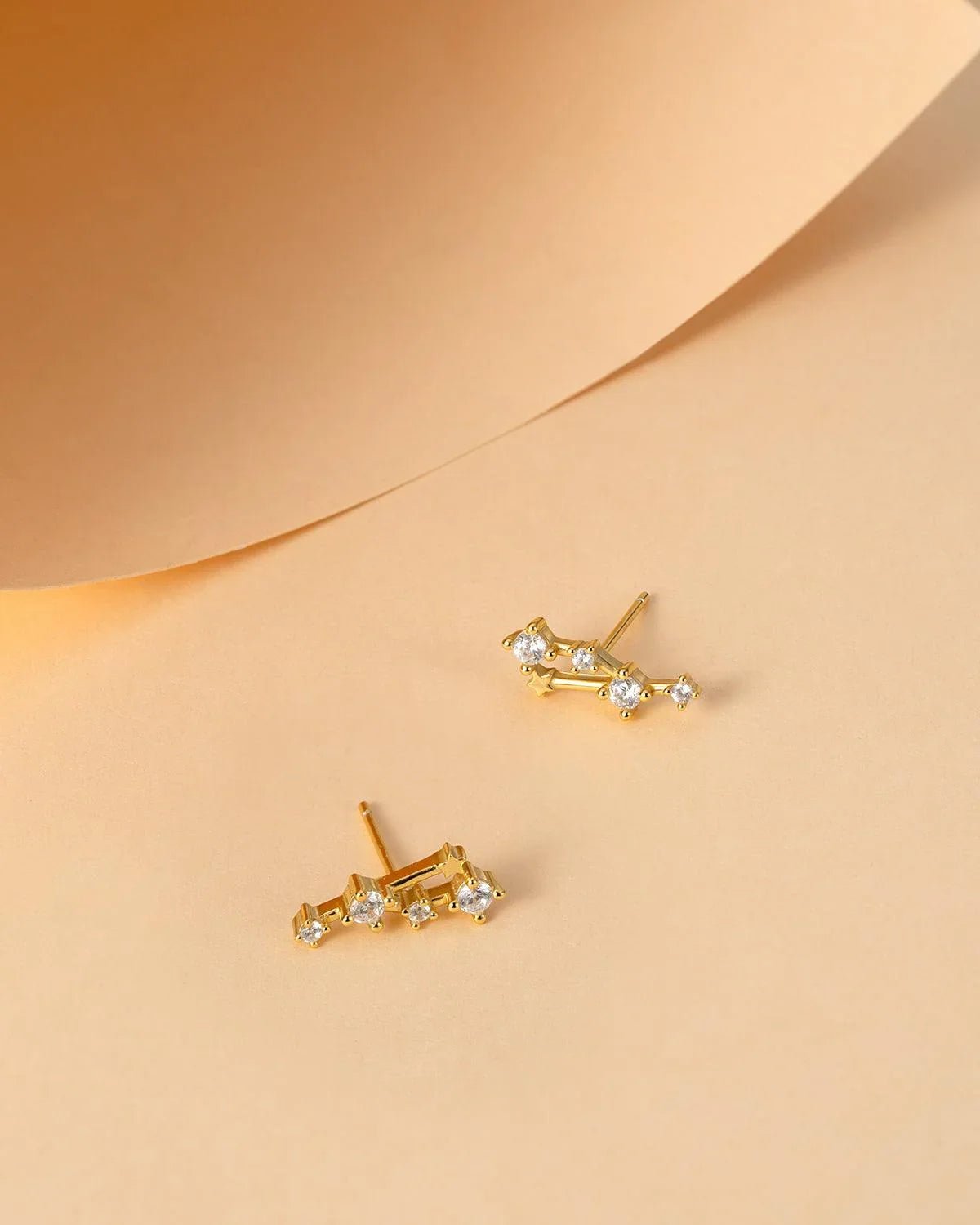 Zodiac Constellation Stud Earrings | 14K Gold Plated - Molenia Jewelry