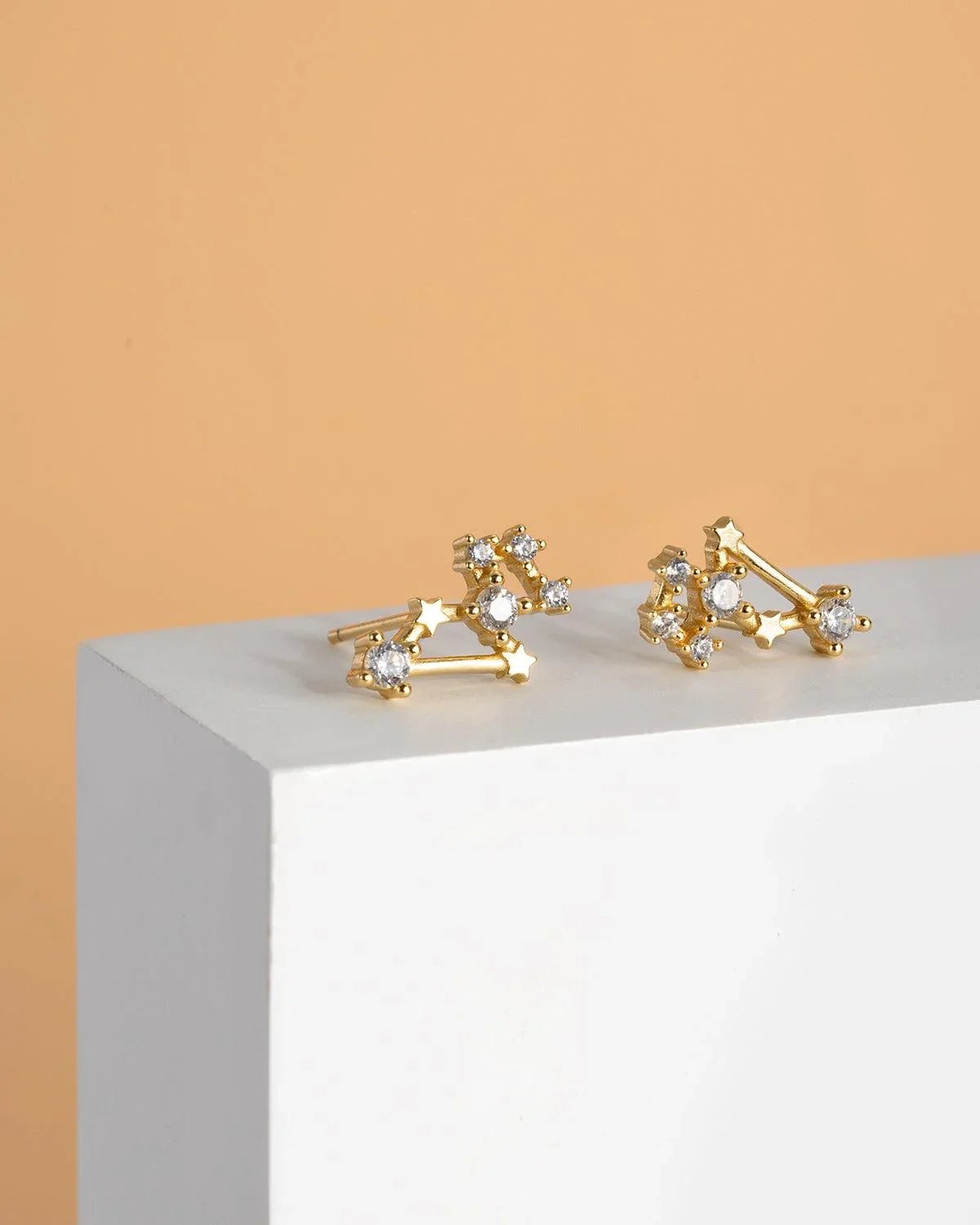 Zodiac Constellation Stud Earrings | 14K Gold Plated - Molenia Jewelry